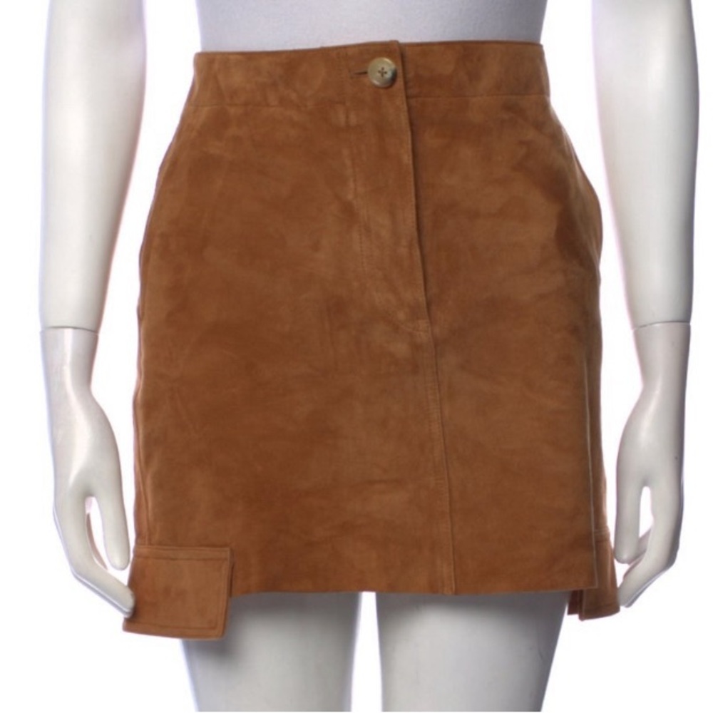 Helmut Lang Lamb Leather Brown Miniskirt